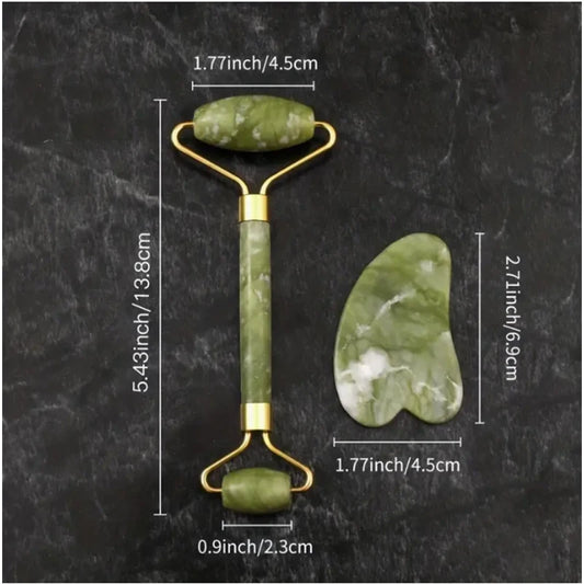 Planche Gua Sha Jade Naturel – Massage Visage & Corps