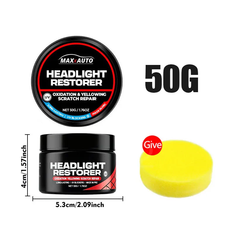 Professional Car Headlight Restoration Yellowing, Oxidation,Fogging Removes Automotive Front & Rear Light Polish Clean Care