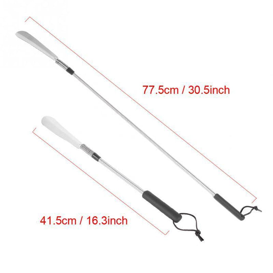 Telescopic shoe helper long handle shoe horn extended to full length