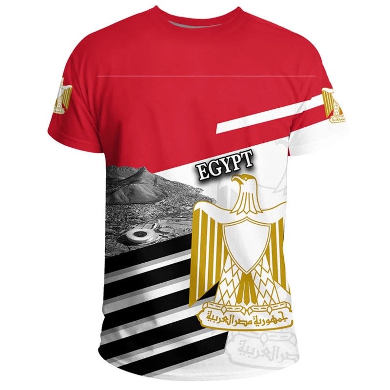 Egypt Flag 3D Print T-Shirt – Egyptian National Emblem | Oversized Unisex | XXS-4XL | World Cup 2026 Fan