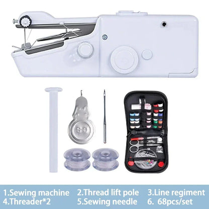 Hand Sewing Machine for Home Portable Mini Sewing Machine Handheld Electric Sewing Machine With Bobbin DIY Apparel Supplies Arts