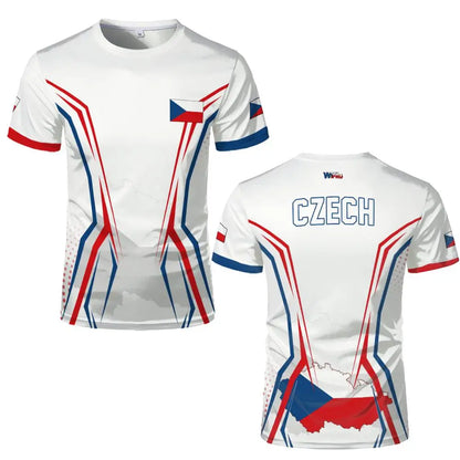 Czech Republic Flag T-Shirt – 3D Print Football Jersey | Unisex | XXS to 6XL