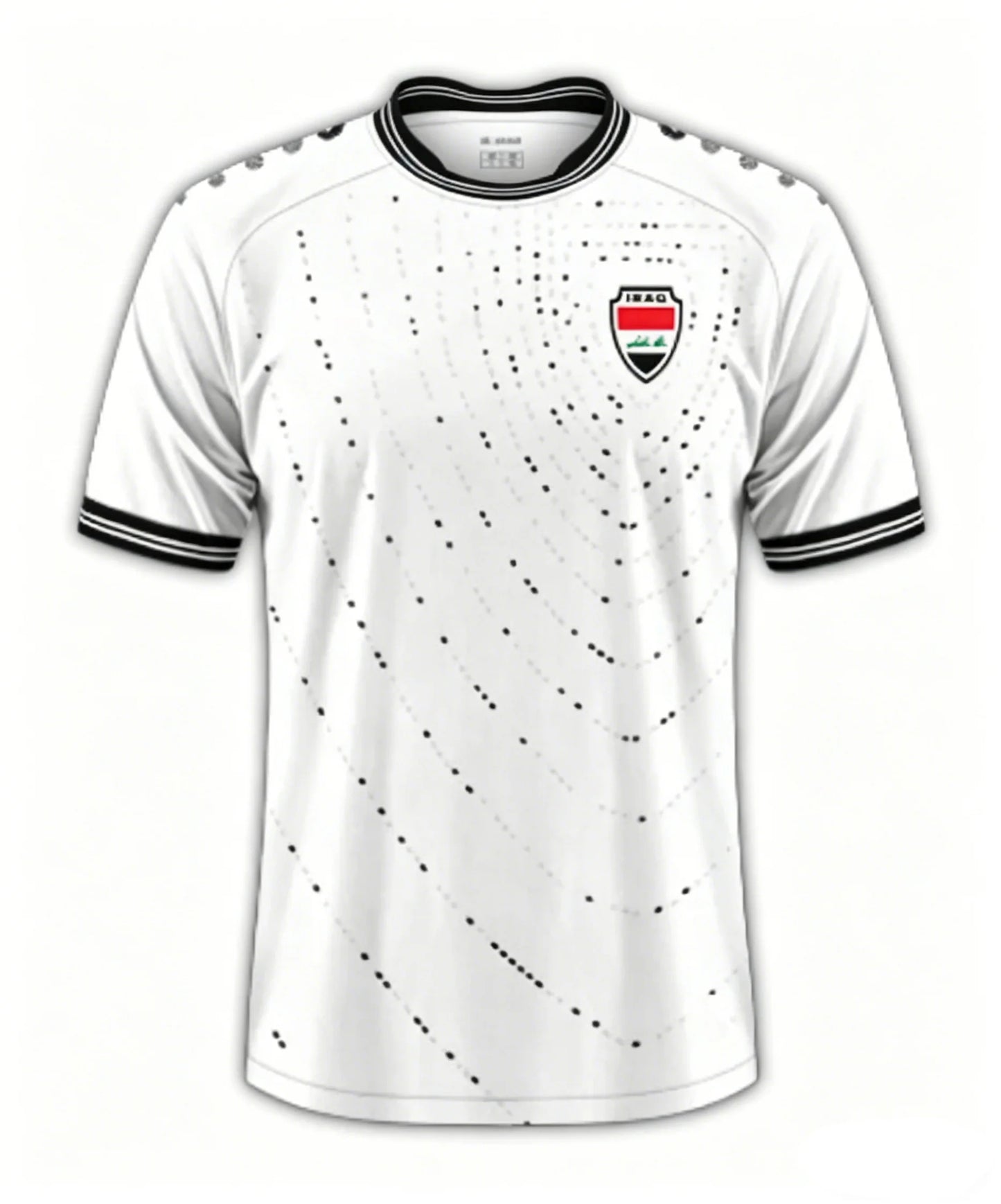 2026 Iraq Style Football Jersey, Lightweight Quick Dry Breathable Sports Tee, Green White Soccer Fan Shirt Streetwear Top