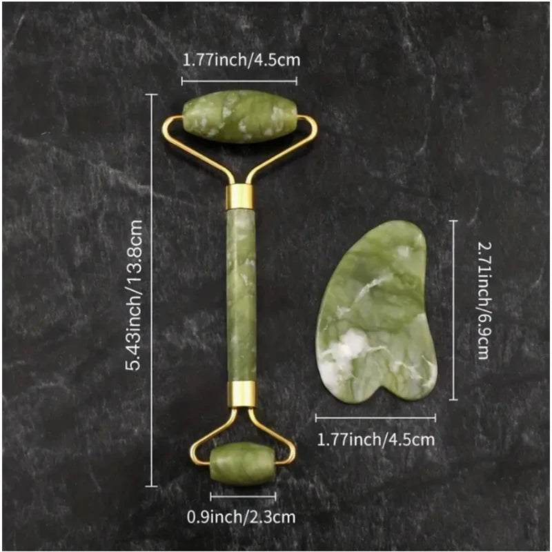 Planche Gua Sha Jade Naturel – Massage Visage & Corps