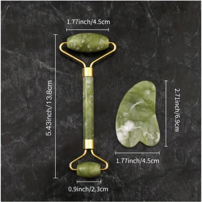 Planche Gua Sha Jade Naturel – Massage Visage & Corps