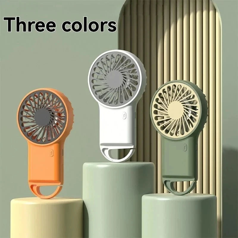 Cartoon Foldable Mini Fan USB Rechargeable Handheld Desktop Fan with Hook Portable Cooling Fan for Outdoor Travel Home Office