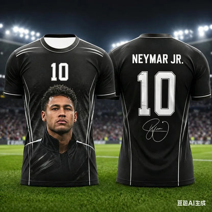 Brasil 2026 Neymar 3D Print Football Jersey – Quick-Dry Fan Outfit | Adults & Kids | XXS-6XL