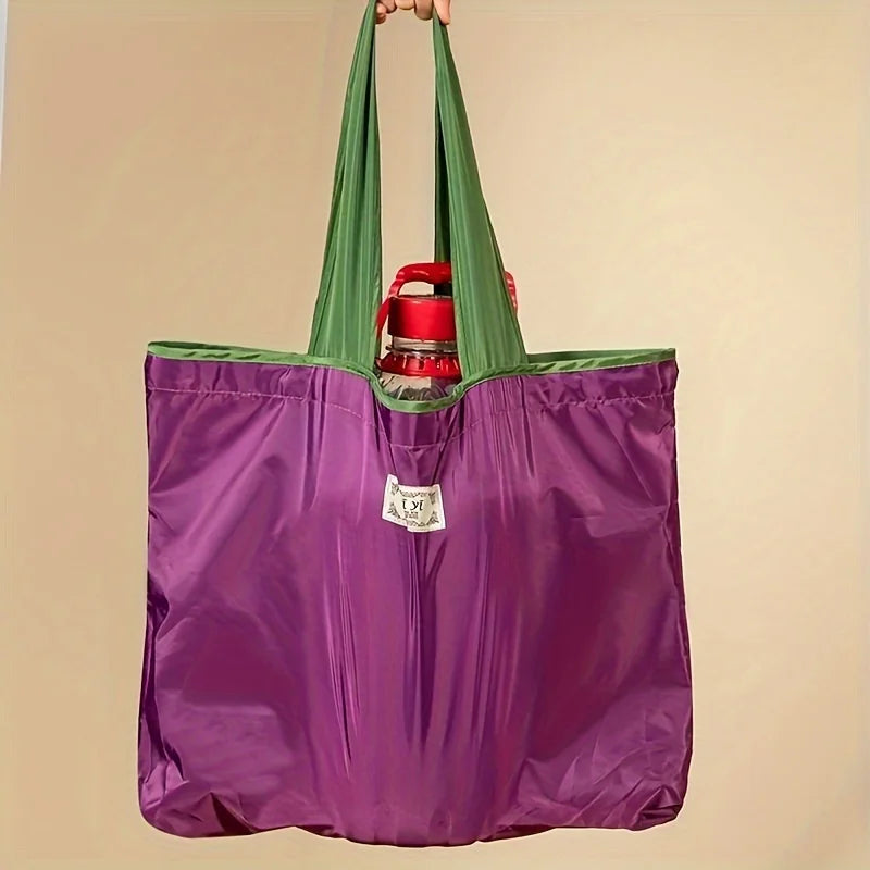 Reusable Home Shopping Bag – Foldable Drawstring Eco-Friendly Tote in 4 Colors (S & L)