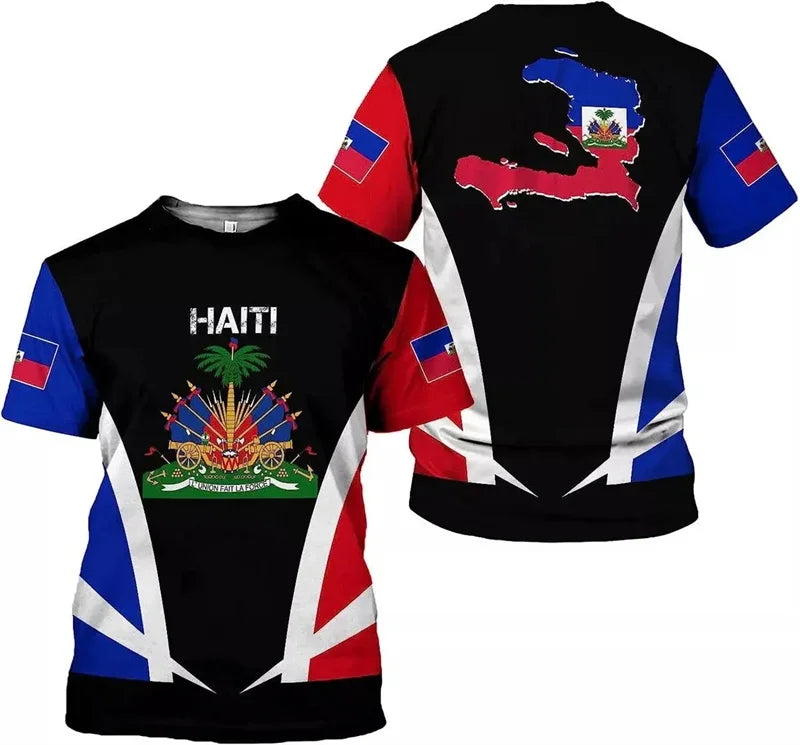 Haiti Flag 3D Print T-Shirt – Men, Women & Kids | Short Sleeve | World Cup 2026 Fan Tee