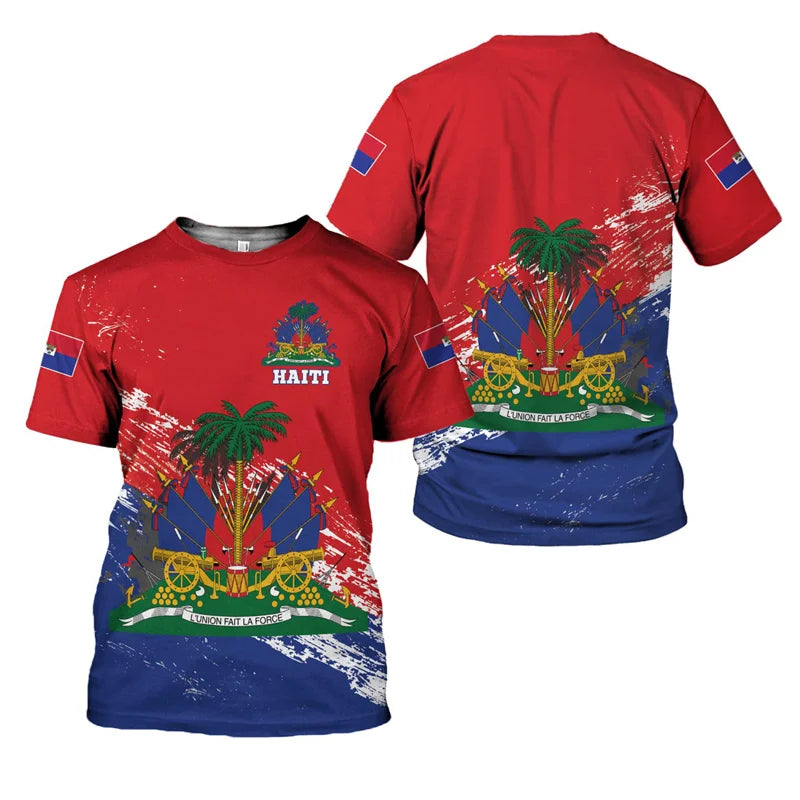 Haiti Flag T-Shirt – 3D Print | Kids & Adults | 100 (4T) to 6XL | World Cup 2026 Fan Edition