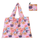 Reusable Home Shopping Bag – Large Foldable Washable Tote with Fun Prints (Strawberry, Lemon, Animals)