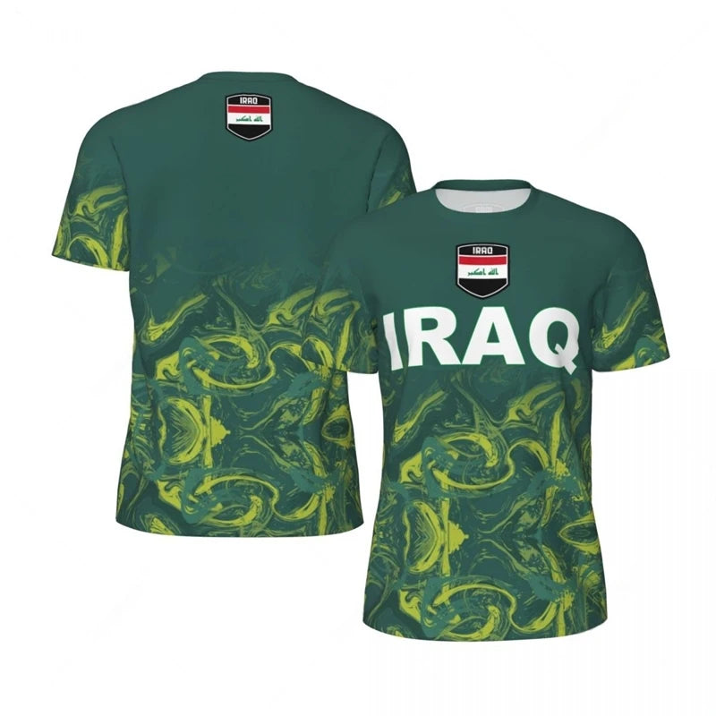 Iraq Flag 3D Print T-Shirt – National Emblem | Oversized Unisex | Kids & Adults | World Cup 2026 Fan