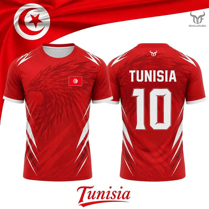Tunisia Football Fan Jersey 2026 – 3D Flag Print | Breathable Quick-Dry | Unisex | World Cup 2026