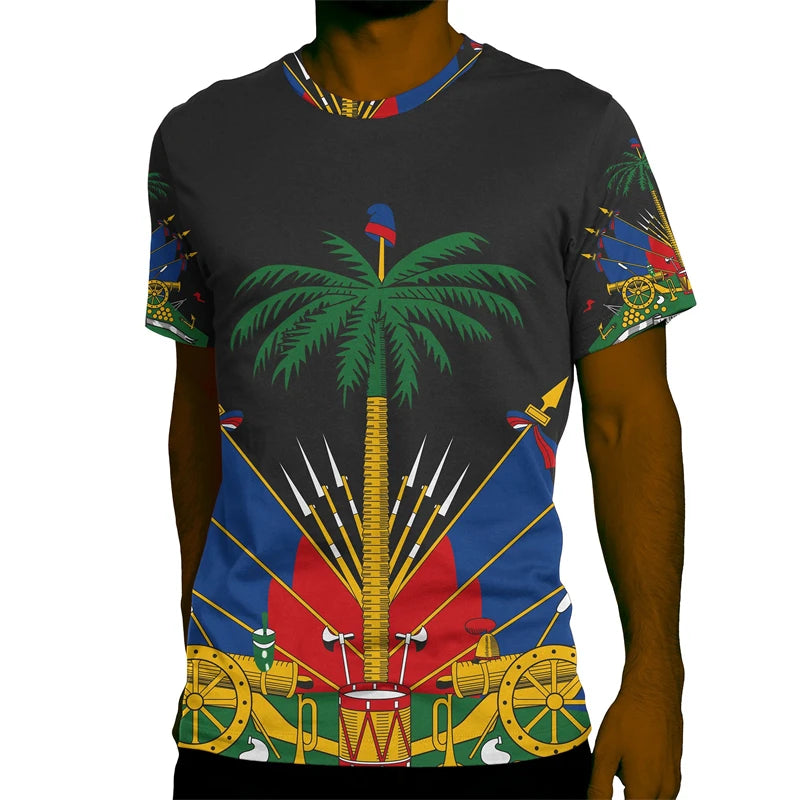 World Cup 2026 Haiti National Emblem 3D T-Shirt – Men, Women & Kids | 4T to 6XL