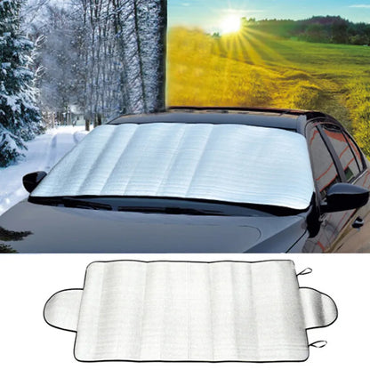Universal windshield cover with secure attachment system for cars and SUVs