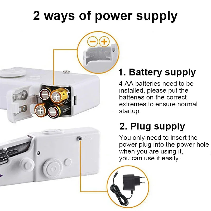 Portable Sewing Machine Manual Handheld Rope-free Electric Quick Build DIY Apparel Supplies Arts Crafts Home Garden Mini