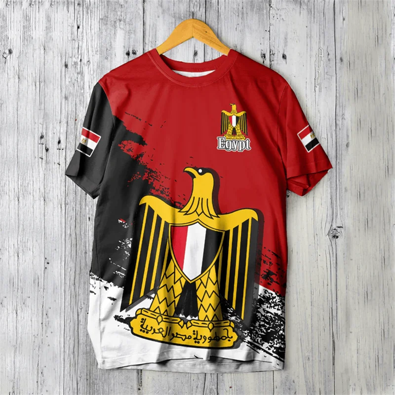 Egypt Flag 3D Print T-Shirt – Egyptian National Emblem | Oversized Unisex | XXS-4XL | World Cup 2026 Fan