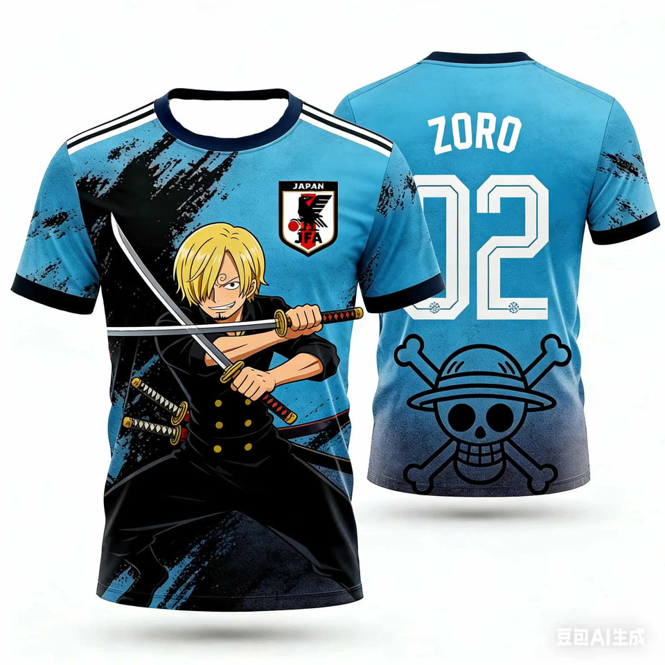 Japan One Piece Luffy Football Jersey 2026 – Quick-Dry Fan Shirt | 6 Designs | Men | World Cup 2026