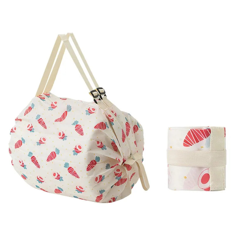 Foldable Reusable Home Shopping Bag – Lightweight Nylon Tote for Grocery, Beach & Storage