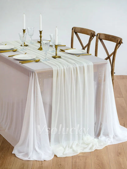 Table Runner Luxury Sheer for Wedding Rustic Boho Party Bridal Shower Birthday Christmas Decorations