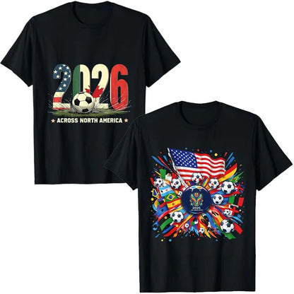 World Cup 2026 Vintage T-Shirt – USA Canada Mexico | Football Fan Gear | 6 Colors | Streetwear