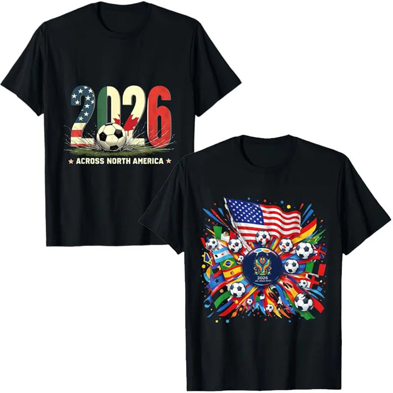 World Cup 2026 Vintage T-Shirt – USA Canada Mexico | Football Fan Gear | 6 Colors | Streetwear