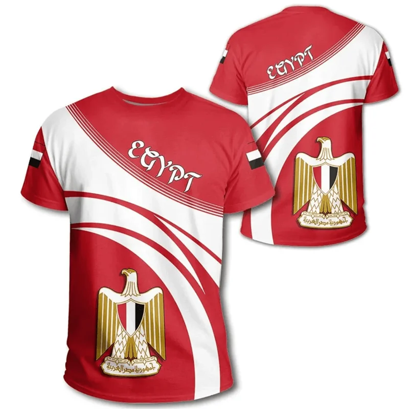 Egypt Flag 3D Print T-Shirt – Egyptian National Emblem | Oversized Unisex | XXS-4XL | World Cup 2026 Fan