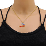 Fashion Best-selling Stainless Steel Enamel Haiti Necklace Unisex Geometric Titanium Steel Pendant Couple Necklaces