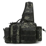 Fishing Tackle Backpack – Multi-Pocket Nylon Sling Bag with Rod Holder for Fly Fishing & Outdoor Travel