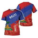Haiti Flag T-Shirt – 3D Print | Kids & Adults | 100 (4T) to 6XL | World Cup 2026 Fan Edition