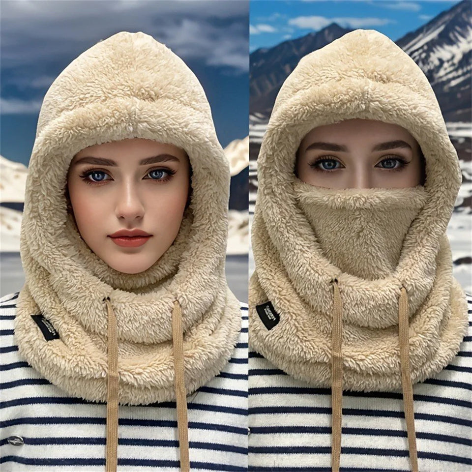 Winter Faux Fur Hat with Removable Face Mask – Windproof Cotton Trapper Hat for Men & Women (5 Colors)