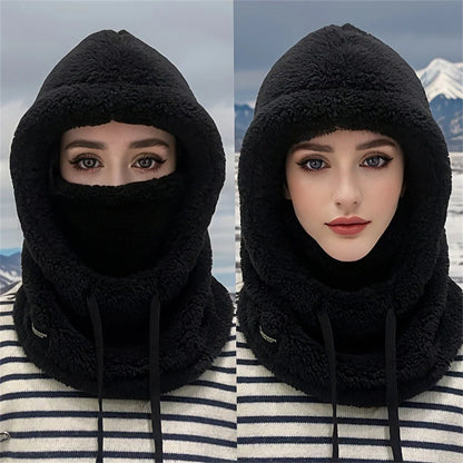 Winter Faux Fur Hat with Removable Face Mask – Windproof Cotton Trapper Hat for Men & Women (5 Colors)
