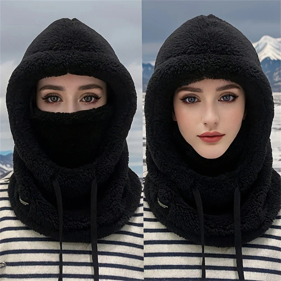 Winter Faux Fur Hat with Removable Face Mask – Windproof Cotton Trapper Hat for Men & Women (5 Colors)