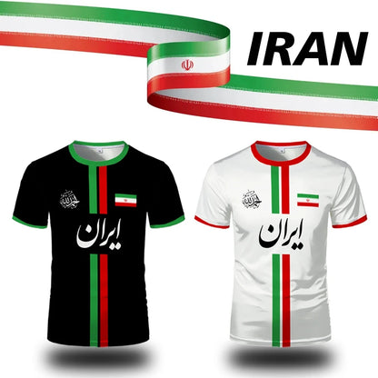 Iran Football Fan Jersey 2026 – 3D Flag Print | Breathable | Unisex Kids & Adults | World Cup 2026