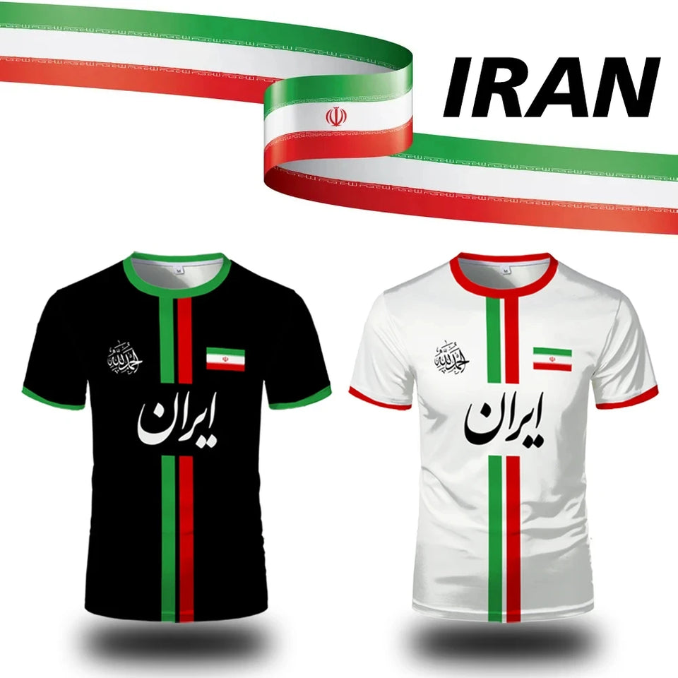 Iran Football Fan Jersey 2026 – 3D Flag Print | Breathable | Unisex Kids & Adults | World Cup 2026