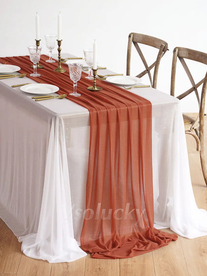 Table Runner Luxury Sheer for Wedding Rustic Boho Party Bridal Shower Birthday Christmas Decorations