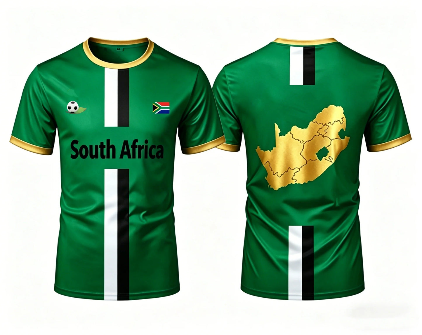 South Africa Football T-Shirt – 3D Flag Print | Loose Fit | Unisex | S to 6XL
