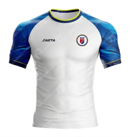 New Haiti Soccer Jersey Short Sleeve Sport T-Shirt Gym Training Workout Athletic Fitness Running Tops Kids Quick Dry Sportswear