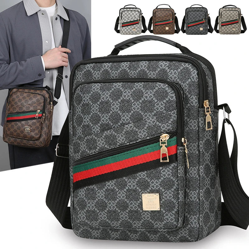 Men's Crossbody Bag Multi-Layer Large Capacity Waterproof Oxford Casual Business Shoulder Sling Messenger for TravelDailyCommute