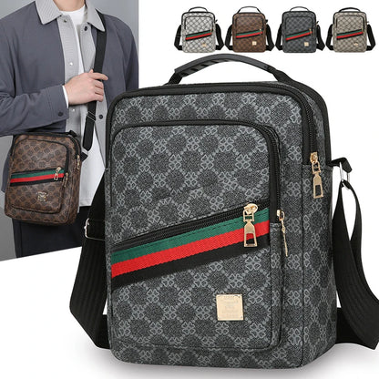 Men's Crossbody Bag Multi-Layer Large Capacity Waterproof Oxford Casual Business Shoulder Sling Messenger for TravelDailyCommute