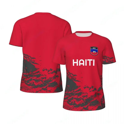 Haiti 2026 Football T-Shirt – 3D Flag Print Fan Outfit | Adults & Kids | Breathable | XXS-6XL
