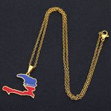 Fashion Best-selling Stainless Steel Enamel Haiti Necklace Unisex Geometric Titanium Steel Pendant Couple Necklaces