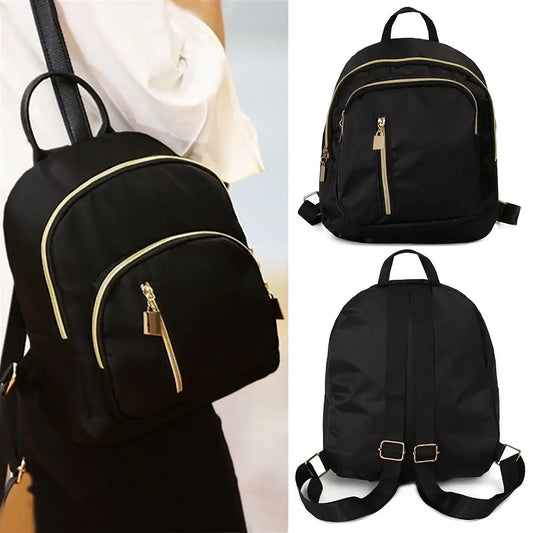Women's Multi-Function Fashion Girl Nylon Daypack Travel Cute Mini Backpack Men Shoulder Bag Black Purse Hot