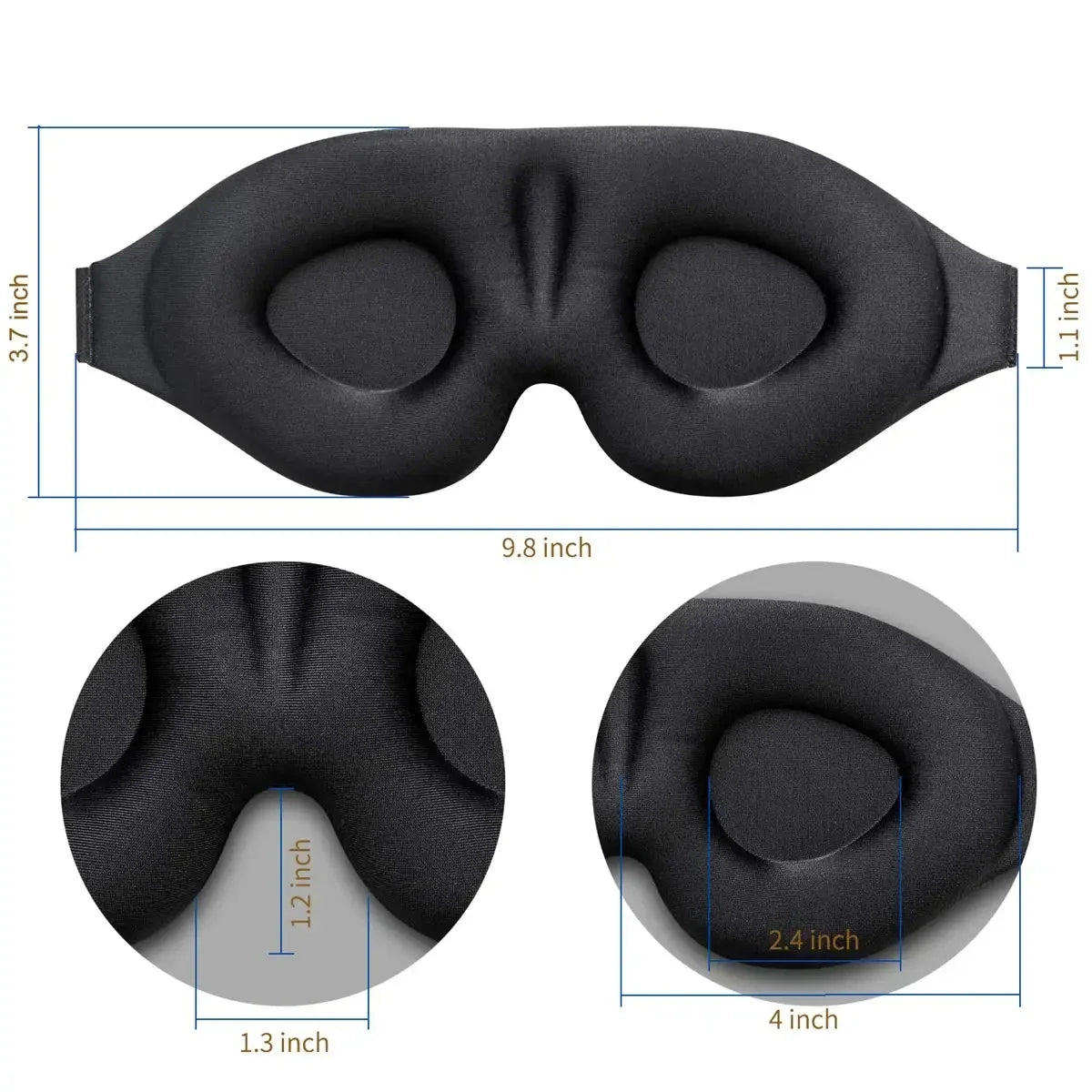 Sleep Mask Contoured Cup Blindfold Concave Night Eye Mask Block Out Light