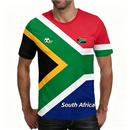 South Africa Football T-Shirt – 3D Flag Print | Loose Fit | Unisex | S to 6XL