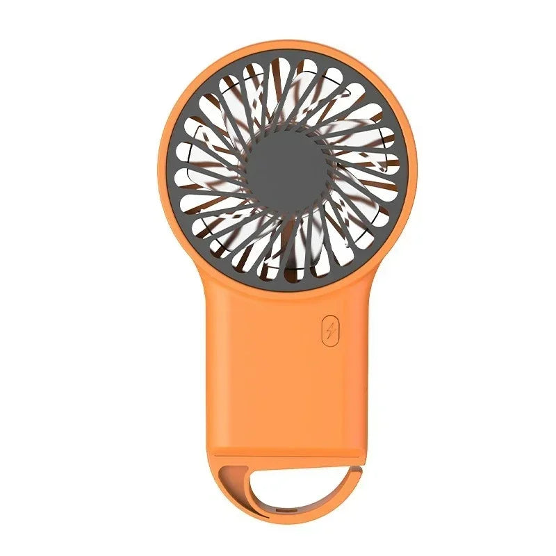 Cartoon Foldable Mini Fan USB Rechargeable Handheld Desktop Fan with Hook Portable Cooling Fan for Outdoor Travel Home Office