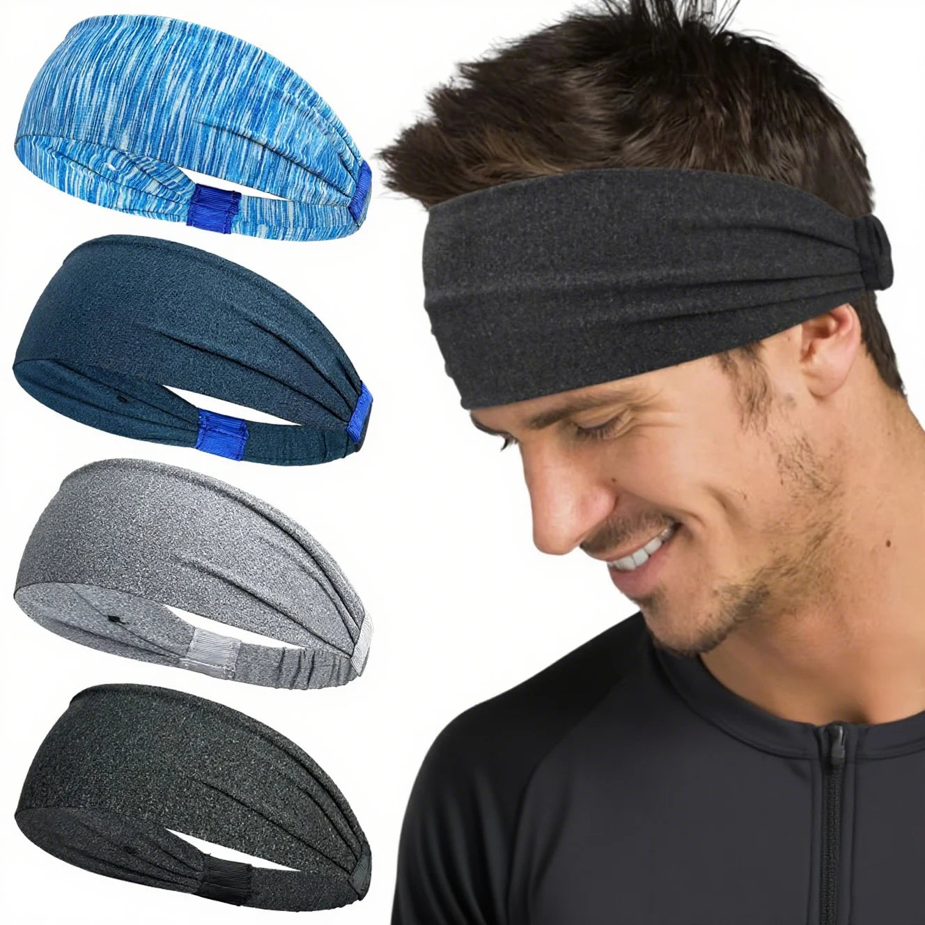 1/3PCS Sports Headbands For Men Woman Gym Yoga Sweat Hair Bands Soft Elastic Hairbands Stretch Outdoor Sport Sweatbands
