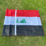 FlagGo Iraq National Flag 150x90cm 3x5 FT Red White Black Stripes Green Stars Polyester Double Stitched Outdoor Indoor Decor