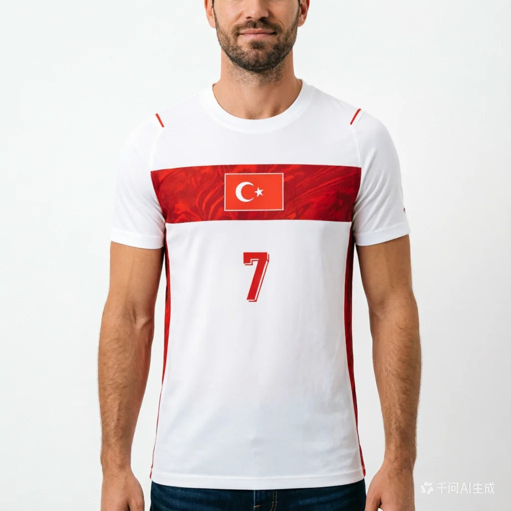 Türkiye Soccer Fan 3D T-Shirt 2026 – Number Football Jersey | Kids & Adults (100-160, S-6XL)