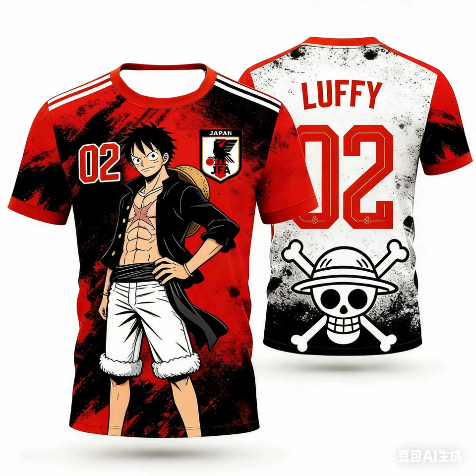Japan One Piece Luffy Football Jersey 2026 – Quick-Dry Fan Shirt | 6 Designs | Men | World Cup 2026